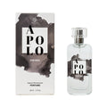 Phäromon-Parfüm „Apolo“ 50 ml: Glasflakon mit silbernem Sprühkopf und Karton