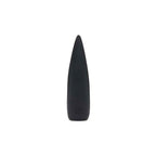 Schwarzer Vibrator mit konischer Spitze und Prägung auf der Rückseite