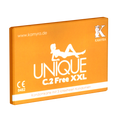 Kondomkarte C.2 Free XXL, orange Packung mit Anleitung und Logo
