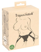 Verpackung von VeganFetish mit Zeichnung eines Strap-on-Geschirrs