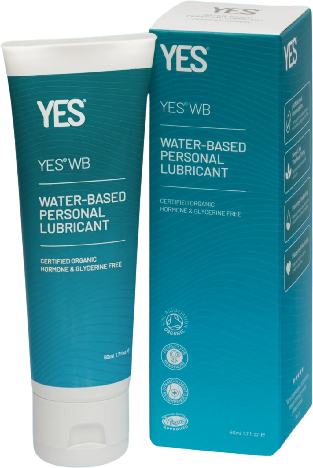 Wasserbasiertes Gleitgel YES WB, Tube mit Spenderdeckel und Karton